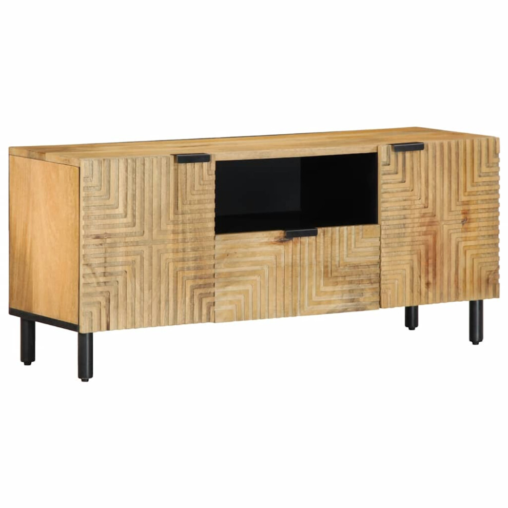 vidaXL TV Cabinet Brown 105x33x46 Cm Solid Wood Mango TV Stand TV Sideboard