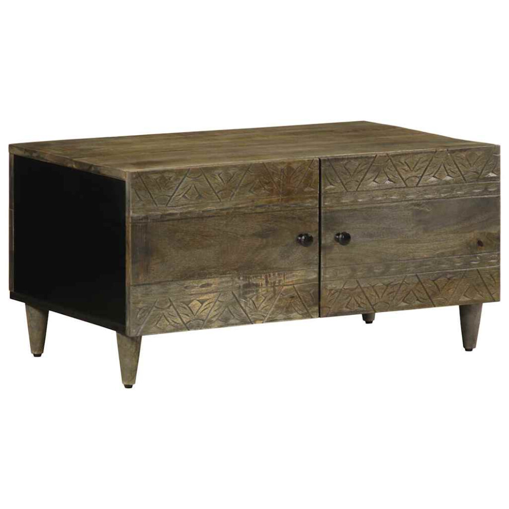 Vidaxl Coffee Table Light Grey 80X50x40 Cm Solid Wood Mango Side Table