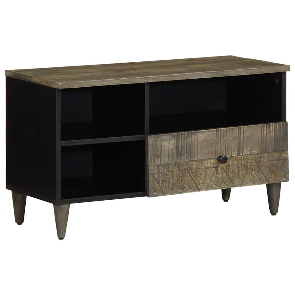 vidaXL TV Cabinet Black 80x33x46 Cm Solid Wood Mango Tv Stand Tv Sideboard