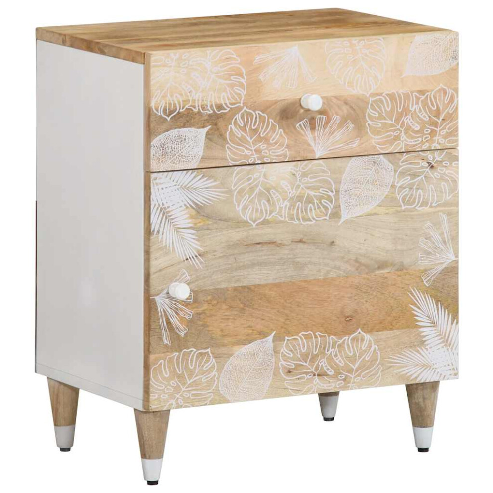 vidaXL Bedside Cabinet 50x33x60 Cm Solid Wood Mango Bedside Table Nightstand