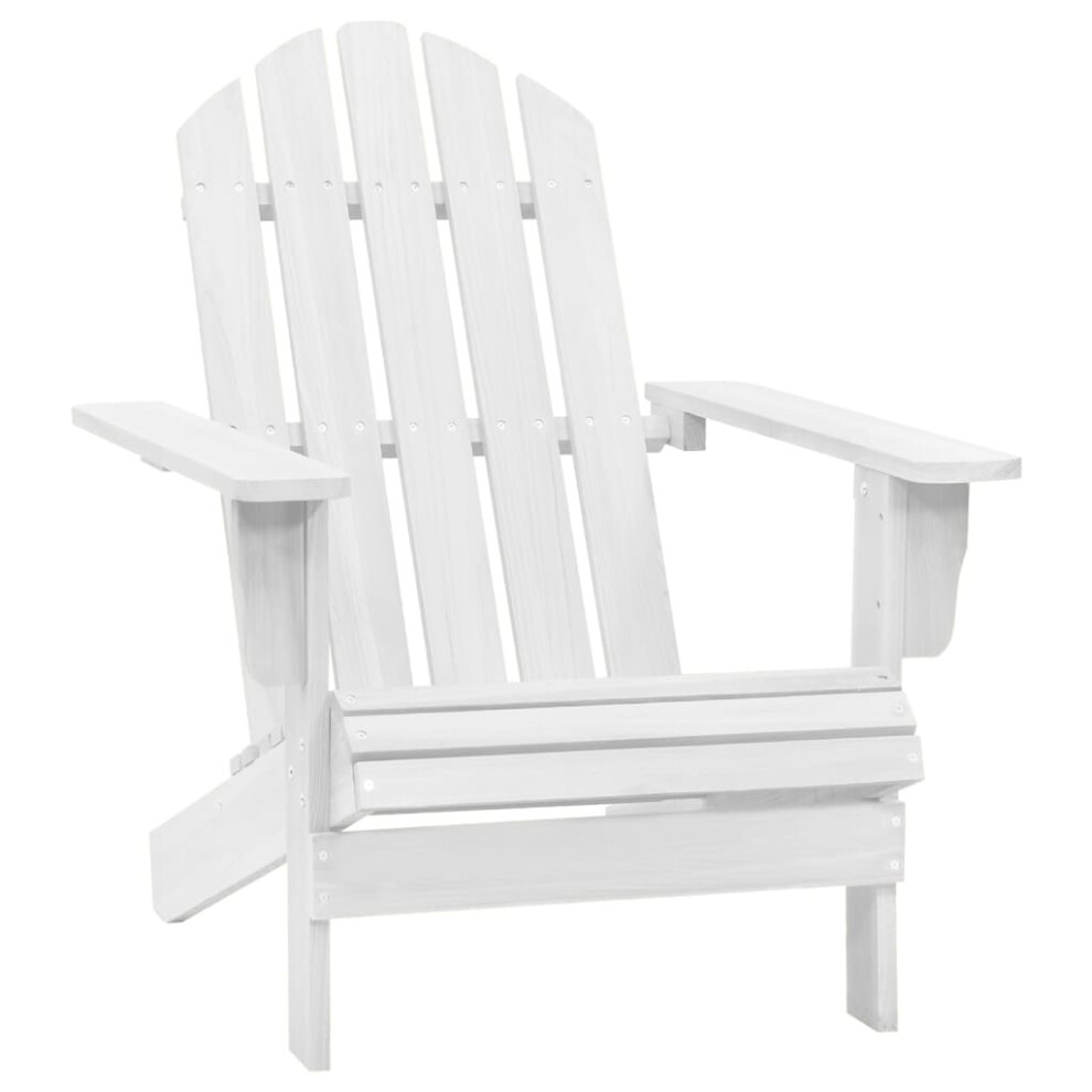 vidaXL Garden Chair Wood White Outdoor Bistro Patio Seating Armchair Lounger