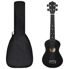 vidaXL Soprano Ukulele Set with Bag for Kids Black 23" Musical Instrument