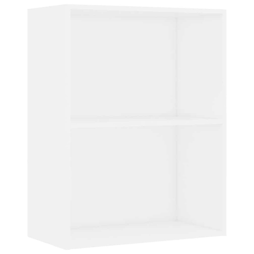 vidaXL 2-Tier Book Cabinet White 60x30x76.5 Cm Engineered Wood Bookshelf