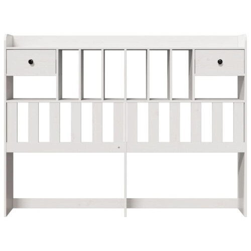 VidaXL vidaXL Headboard with Storage Bedroom Bed Header White 140 cm Solid Wood Pine 2