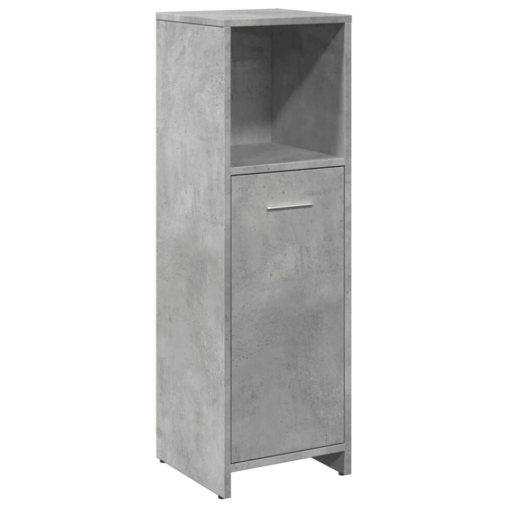 vidaXL Bathroom Cabinet Concrete Grey 30x30x95 Cm Engineered Wood