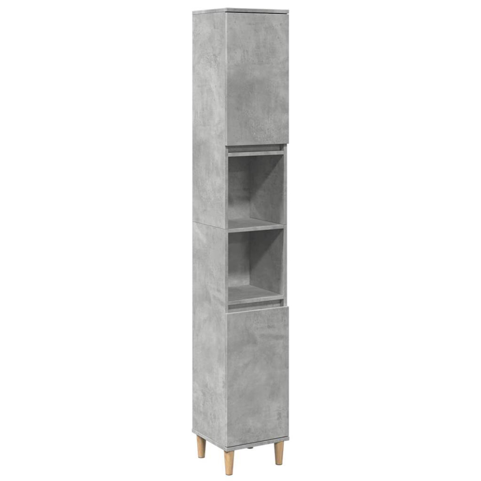 vidaXL Bathroom Cabinet Storage Unit Vanity Unit Concrete Grey Engineered Wood