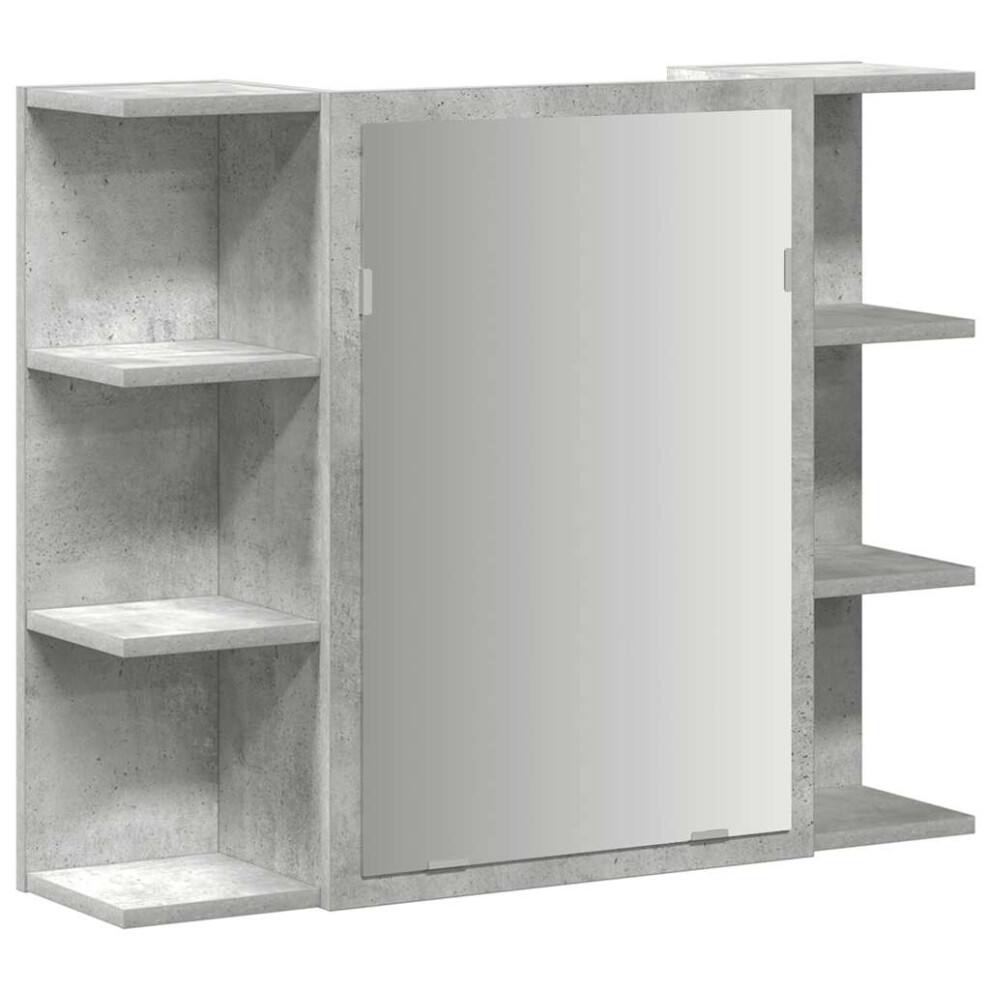 vidaXL Bathroom Mirror Cabinet Concrete Grey 80x20.5x64 cm Engineered Wood