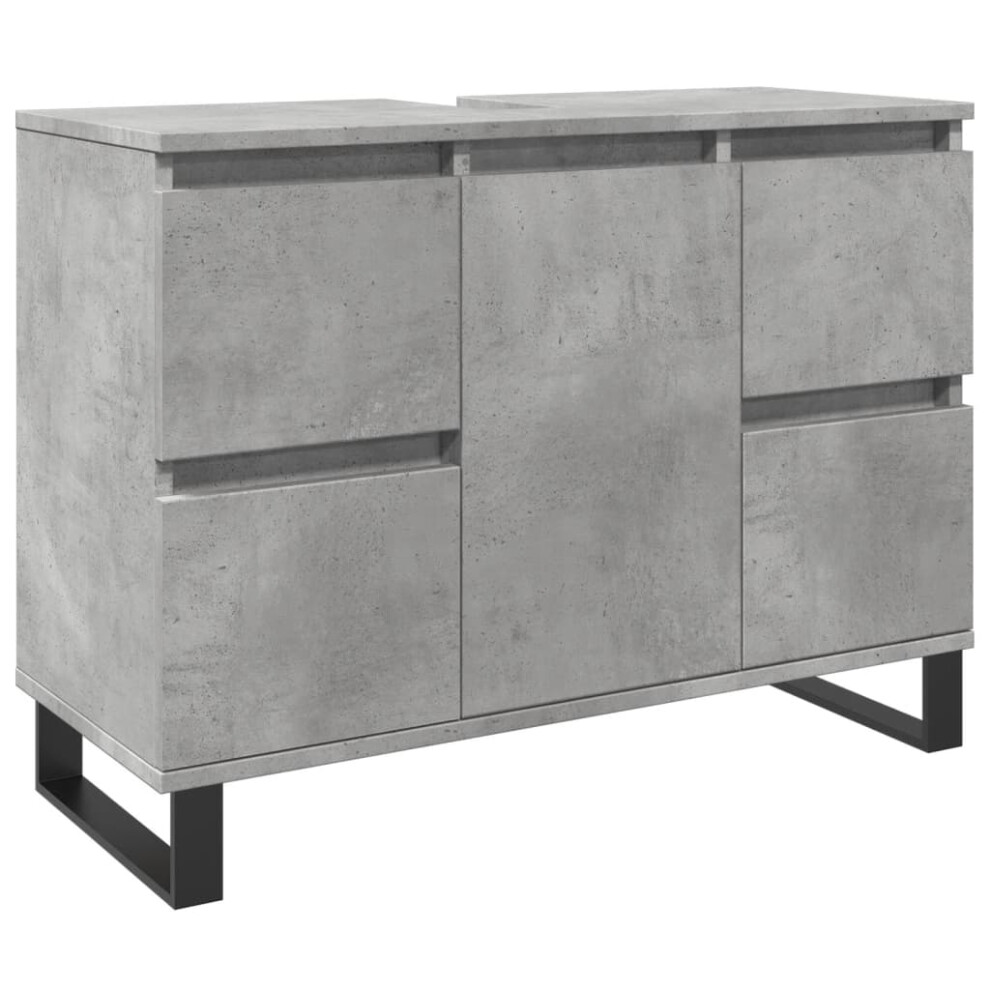 vidaXL Bathroom Sink Cabinet Storage Cupboard Concrete Grey Engineered Wood