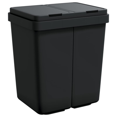 VidaXL vidaXL Duo Mülleimer Anthrazit 2x25 L