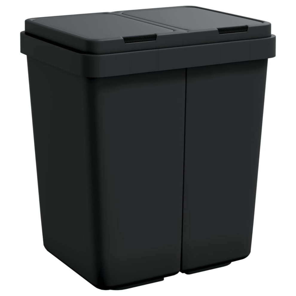 vidaXL Dual Bin Dual Rubbish Bin Waste Recycling Basket Anthracite 2x25 L