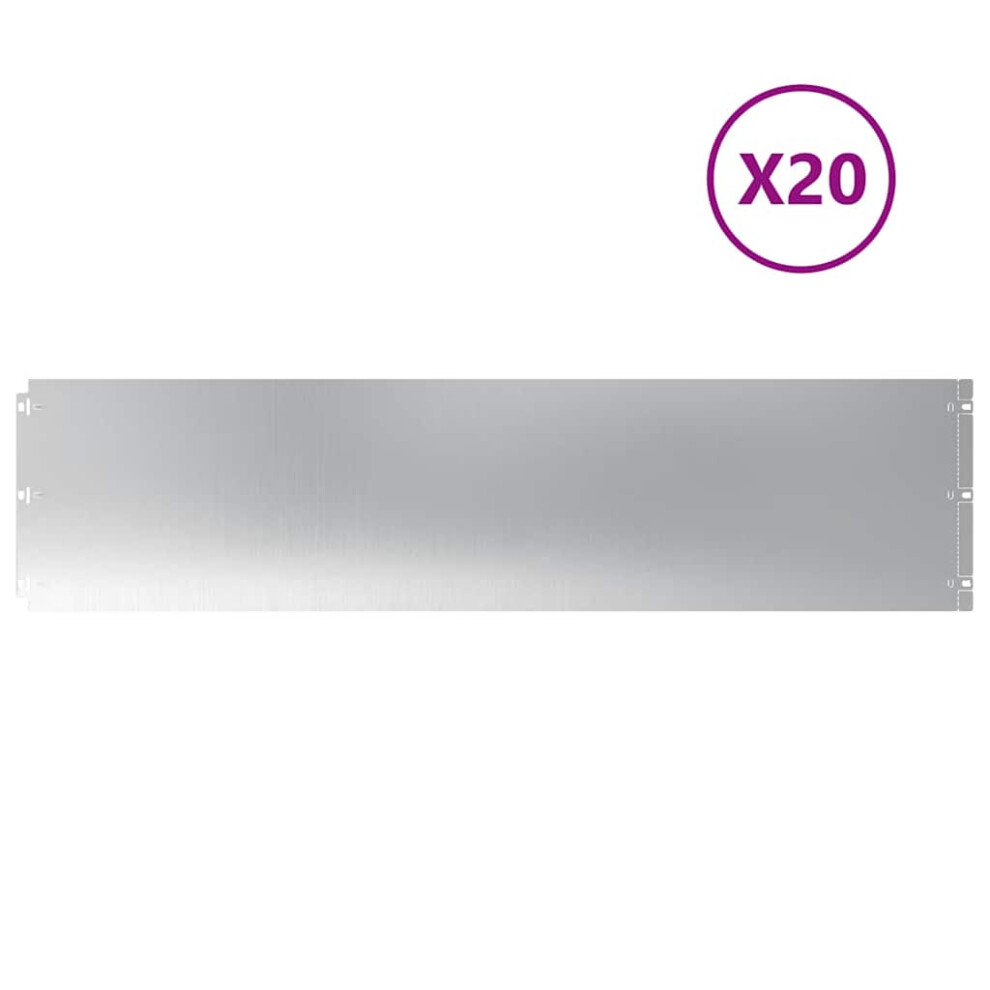 Vidaxl Lawn Edgings 20 Pcs 25X103 Cm Galvanised Steel Garden Edging