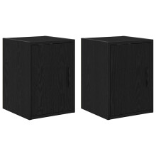 vidaXL Garage Wall Cabinets 2 pcs Black Engineered Wood cabinet