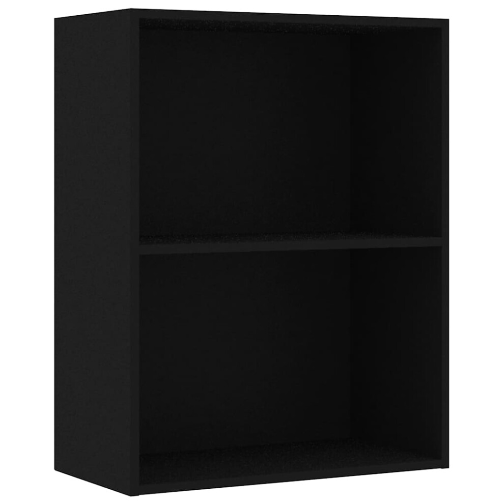 vidaXL 2-Tier Book Cabinet Black 60x30x76.5 cm Engineered Wood bookshelf