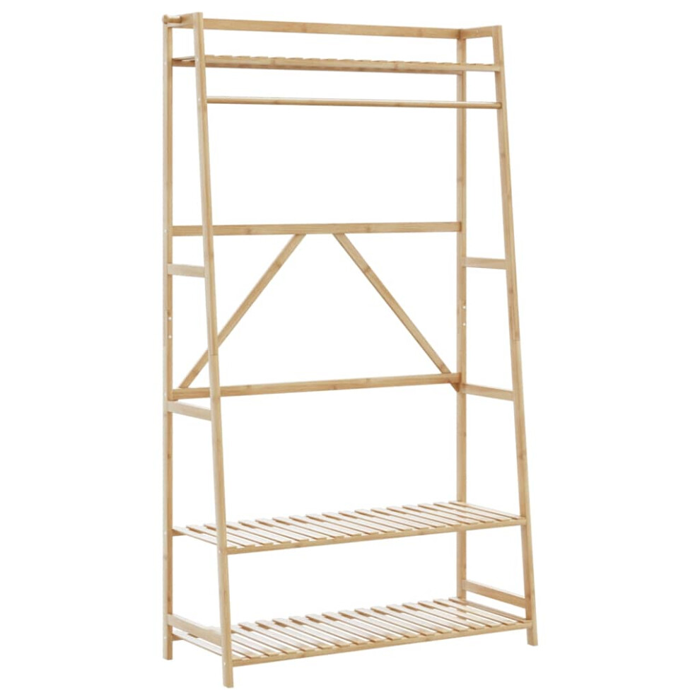 vidaXL Clothes Rack with Shelves 110x40x180 cm Bamboo coat rack-image-OPC-PFW822M-NEW