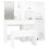VidaXL vidaXL Dressing Table Set with LED White Engineered Wood Bedroom Vanity Desk 5