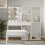 VidaXL vidaXL Dressing Table Set with LED White Engineered Wood Bedroom Vanity Desk 3