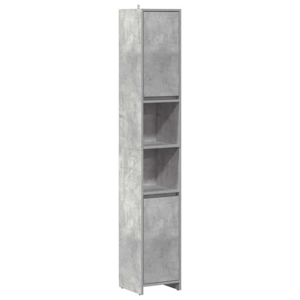 vidaXL Bathroom Cabinet Concrete Grey 30x30x183.5 Cm Engineered Wood