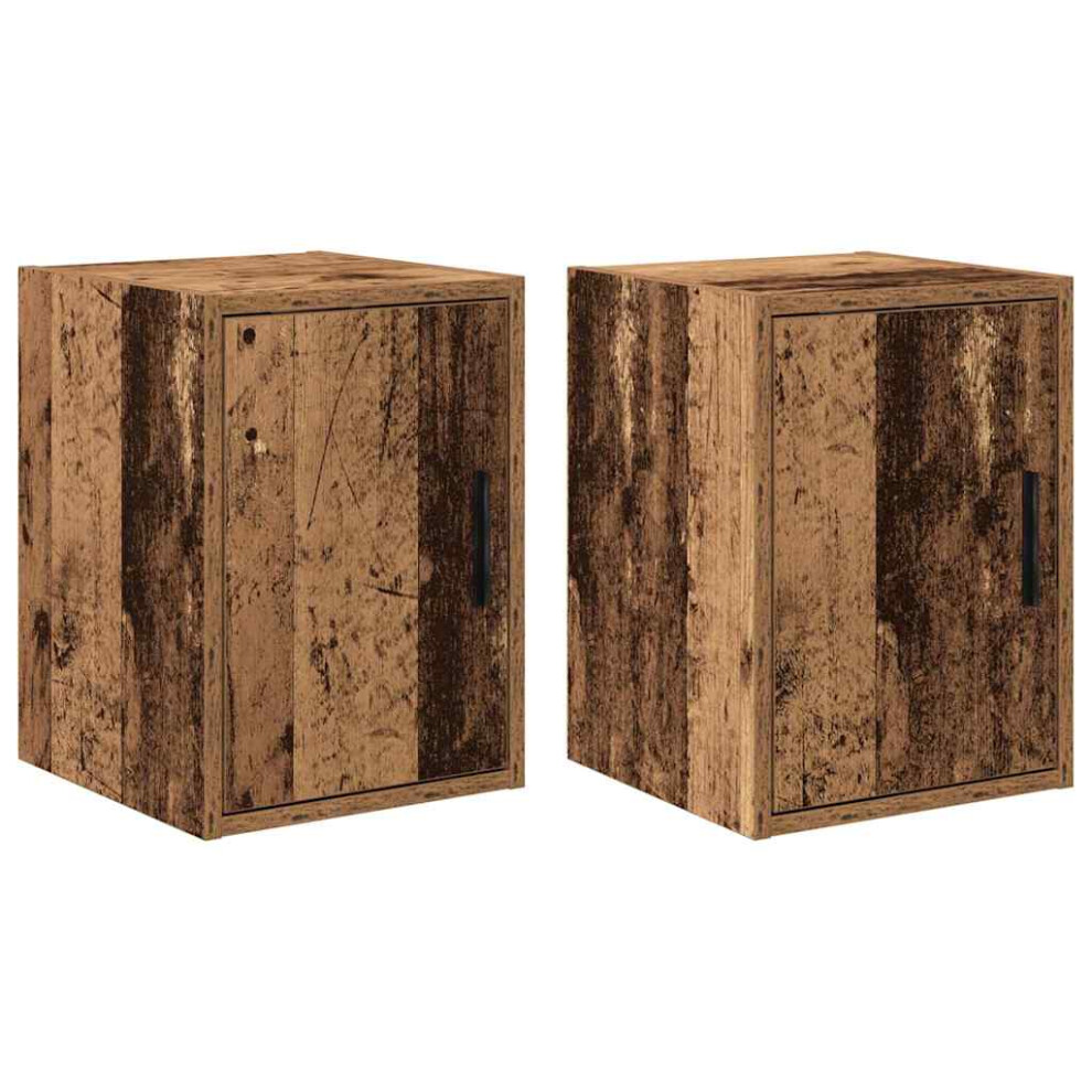 vidaXL Garage Wall Cabinets 2 Pcs Old Wood Engineered Wood Cabinet