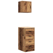 vidaXL Garage Cabinets 2 pcs Old Wood Engineered Wood cabinet tool cabinet