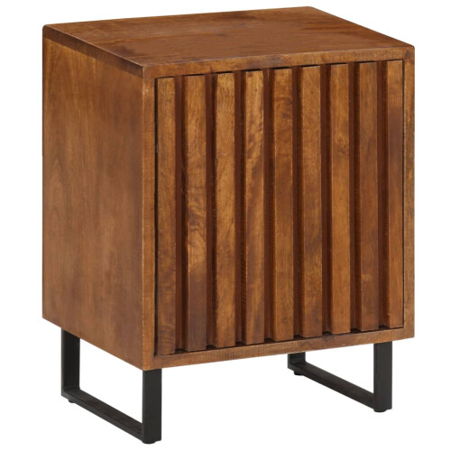 VidaXL vidaXL Solid Mango Wood Bedside Cabinet Bedroom Nightstand Side Table Unit 2