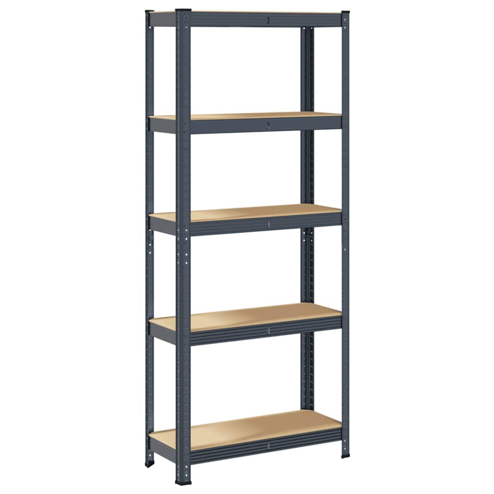 vidaXL 5-Layer Storage Shelf Anthracite Steel&Engineered Wood Garage Shelving