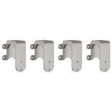 vidaXL Barn Door Bypass Brackets 4 pcs for Round Rails Stainless Steel