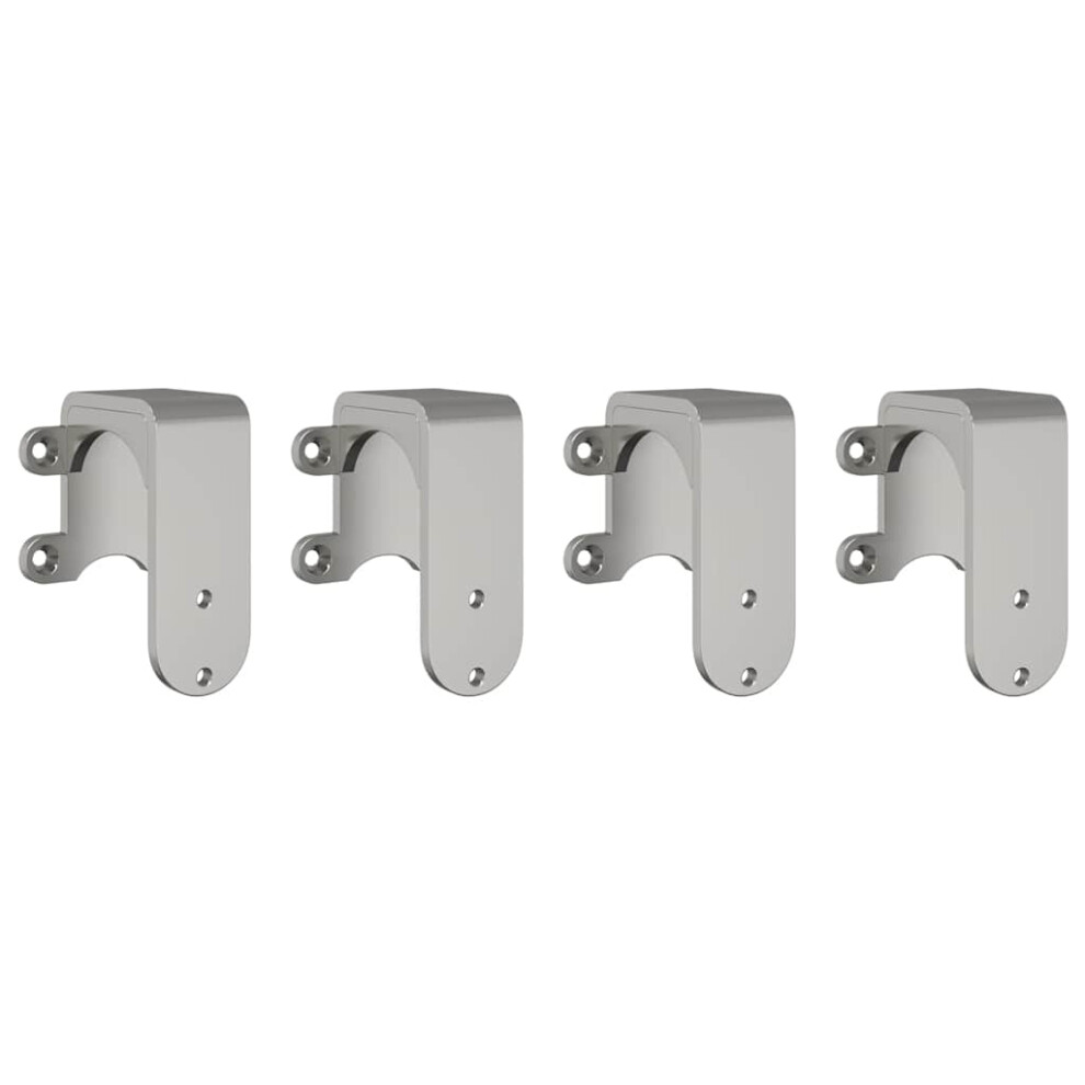 vidaXL Barn Door Bypass Brackets 4 Pcs For Round Rails Stainless Steel