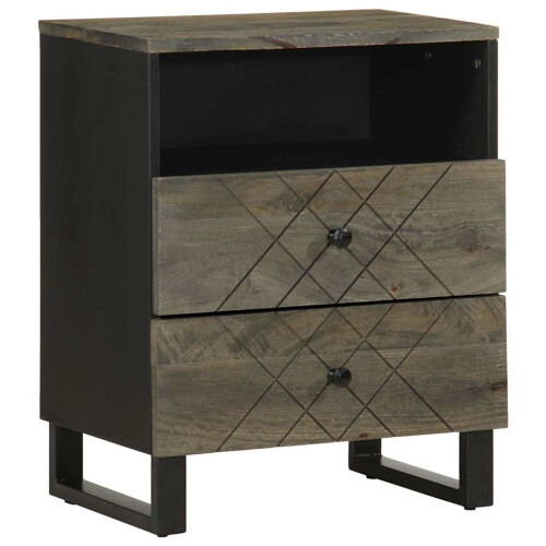 VidaXL vidaXL Bedside Cabinet Black 50x33x62 cm Solid Wood Mango bedside table