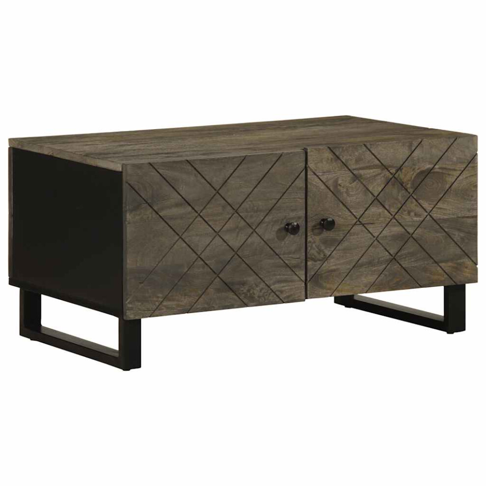 vidaXL Coffee Table Black 80x50x40 Cm Solid Wood Mango Side Table