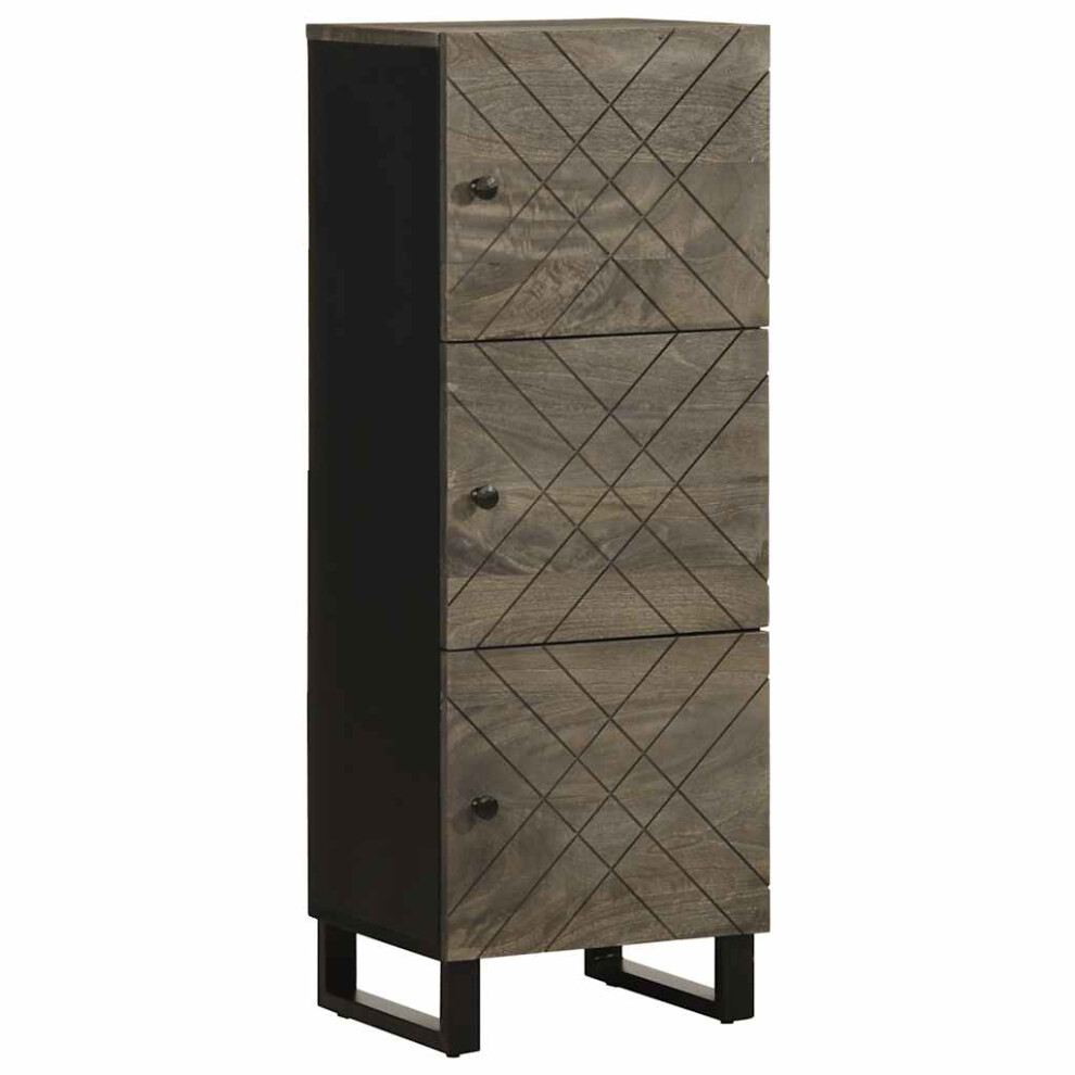 Vidaxl Highboard Black 40X33x110 Cm Solid Wood Mango Side Cabinet