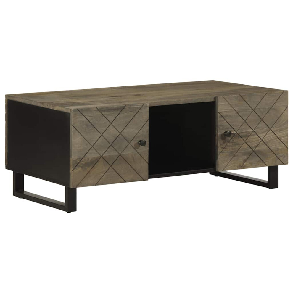 vidaXL Coffee Table Black 100x54x40 Cm Solid Wood Mango Side Table