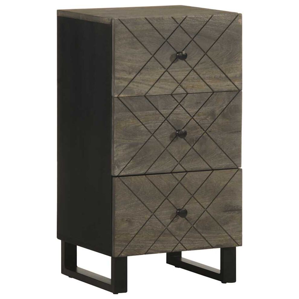 vidaXL Sideboard Black 40x33x75 Cm Solid Wood Mango Storage Cabinet