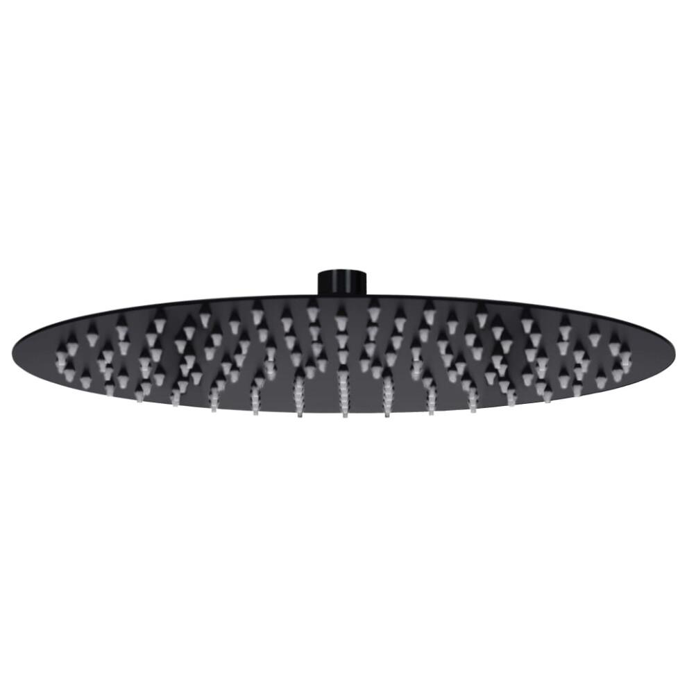 vidaXL Rain Shower Head Stainless Steel 30 cm Round Black Rainfall Overhead-image-OPC-PFW82FV-NEW