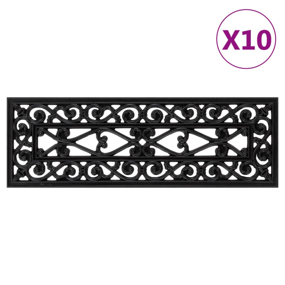Vidaxl Stair Treads Outdoor Step Mat Door Mat Anti Slip Tread Mat 10Pcs Rubber