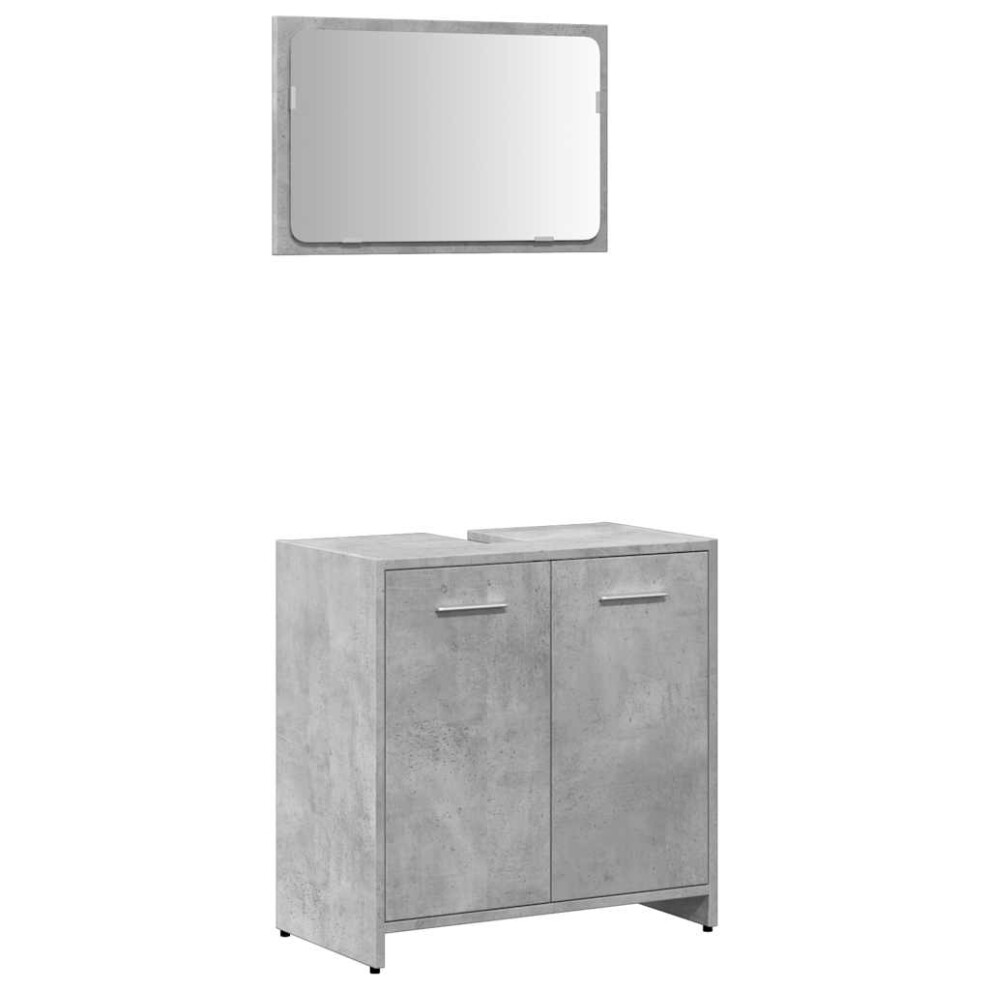 Vidaxl Bathroom Cabinet With Mirror Concrete Engineered Wood Grey