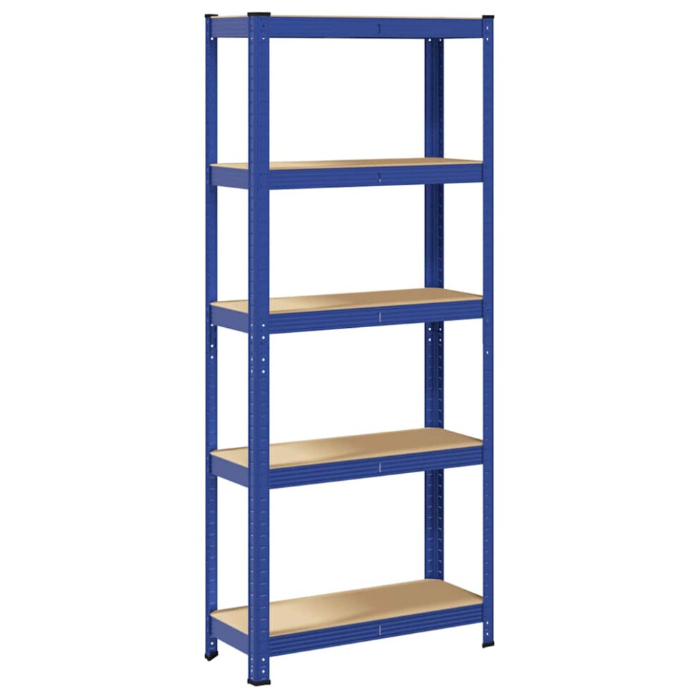 vidaXL 5-Layer Storage Shelf Blue Steel&Engineered Wood garage shelving