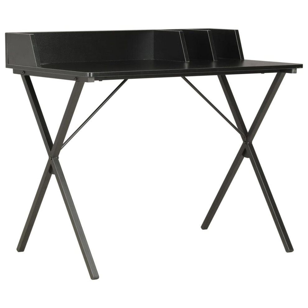 vidaXL Computer Desk X-Shape Cross Legs Black Office Home Table Corner Desk