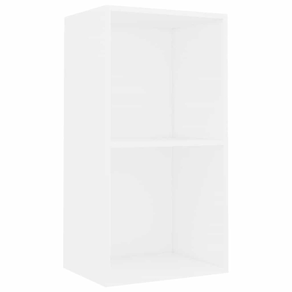 vidaXL 2-Tier Book Cabinet White 40x30x76.5 cm Engineered Wood bookshelf