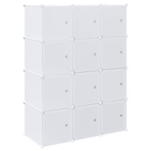 vidaXL Storage Cube Organiser with 12 Cubes and Hanging Rods PP