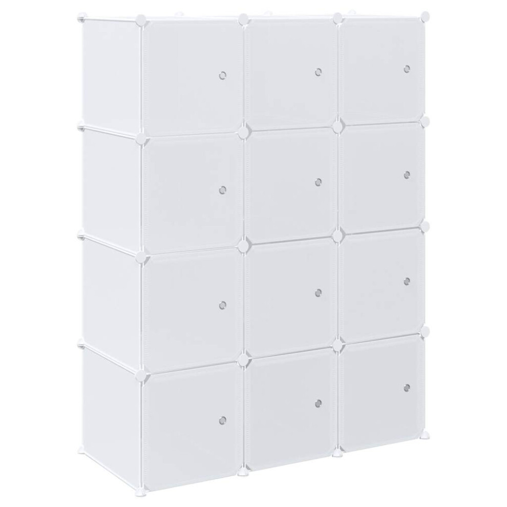 vidaXL Storage Cube Organiser with 12 Cubes and Hanging Rods PP