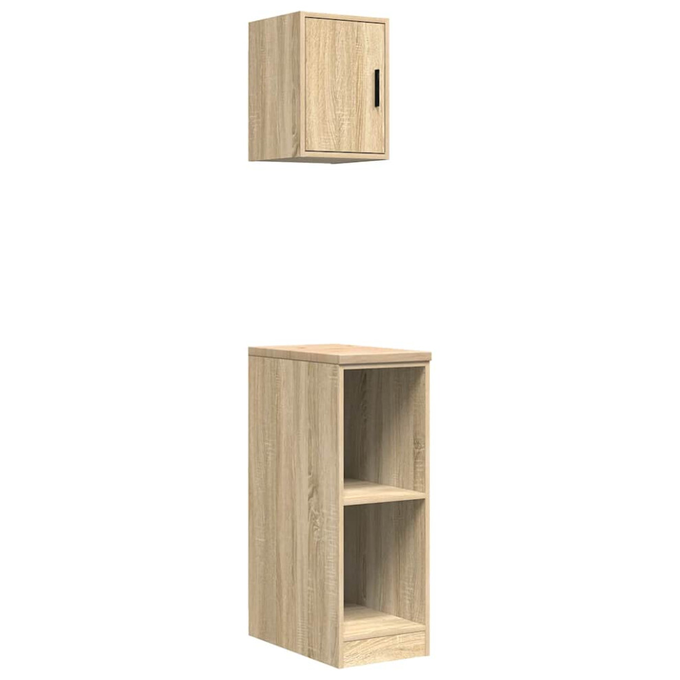 Vidaxl Garage Cabinets 2 Pcs Sonoma Oak Engineered Wood Cabinet Tool Cabinet