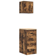 vidaXL Garage Cabinets 2 pcs Smoked Oak Engineered Wood cabinet tool cabinet