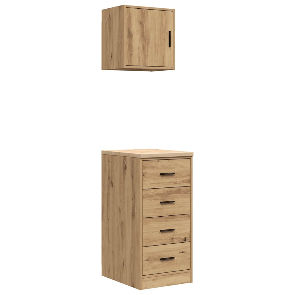 vidaXL Garage Cabinets 2 pcs Artisan Oak Engineered Wood cabinet tool cabinet