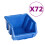 VidaXL vidaXL Storage Bin Kit with Wall Panels 128 Piece Blue and Black Tool Boxes 3