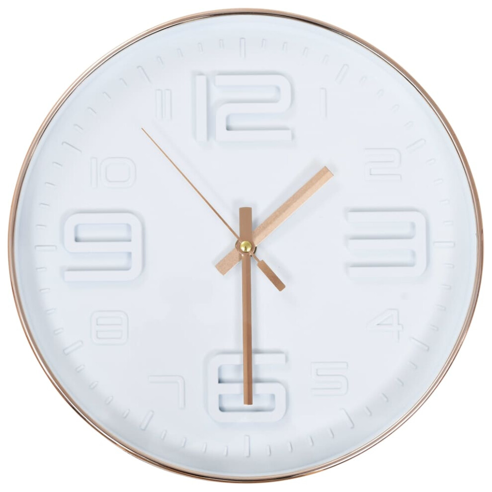 vidaXL Wall Clock Copper Look 30cm Home Office Living Room Timer Decoration