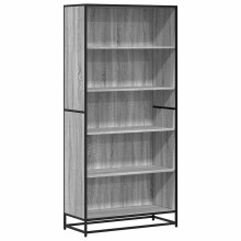 vidaXL Bookcase Bookshelf Rack Storage Cabinet Grey Sonoma Engineered Wood