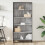 VidaXL vidaXL Bookcase Bookshelf Rack Storage Cabinet Grey Sonoma Engineered Wood 3
