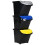 VidaXL vidaXL Stackable Waste Bins with Lids 3 pcs Black PP 78 L recycling bin 1
