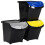 VidaXL vidaXL Stackable Waste Bins with Lids 3 pcs Black PP 78 L recycling bin 8