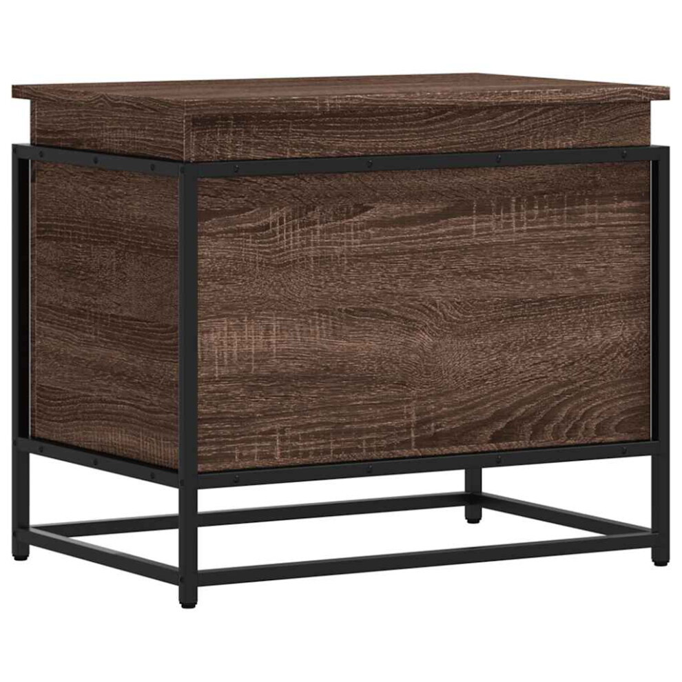 Vidaxl Storage Box With Lid Toy Box Blanket Box Brown Oak Engineered Wood